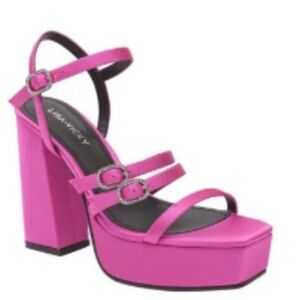 LISA VICKYBabe Strappy Platform Sandal In Raspberry Size 9